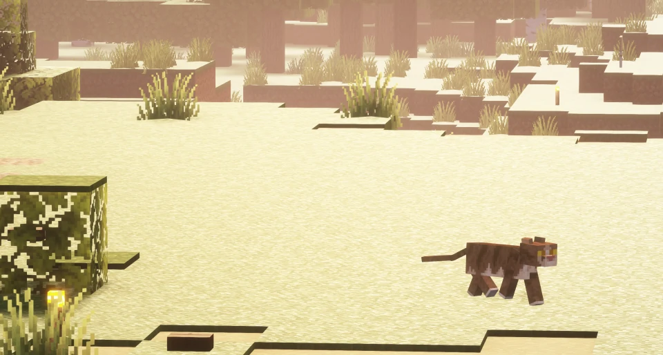 Дикий кот в открытом биоме мира CUBOMetre