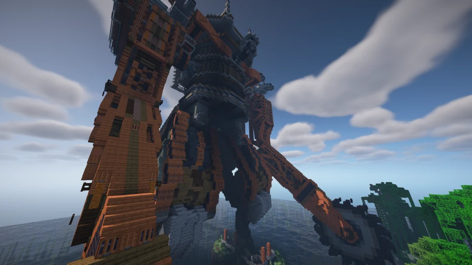 Гигантский механический колосс над водой в CUBOMetre