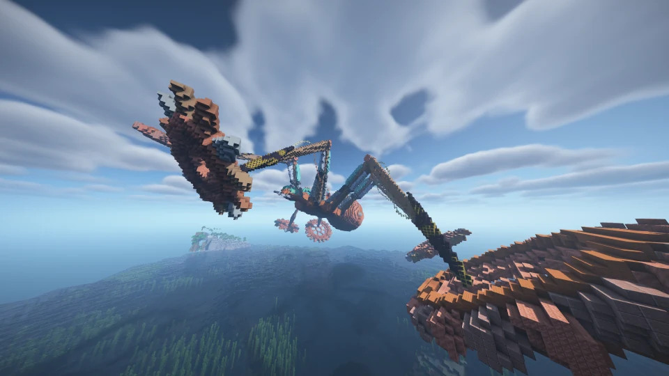 Фантастический механический объект над океаном на CUBOMetre